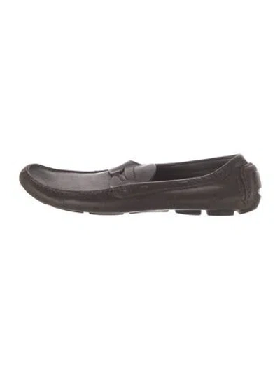 Pre-owned Prada Leather Loafers In Brown