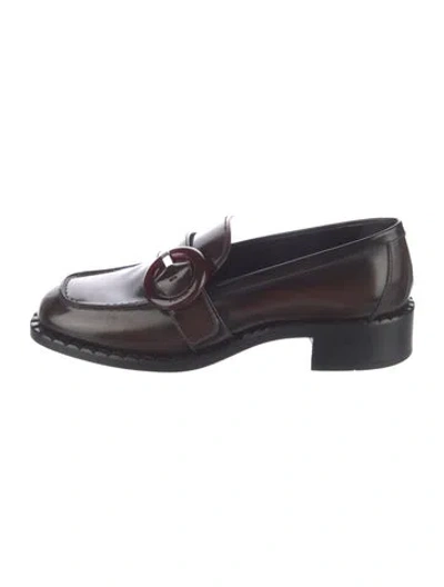 Pre-owned Prada Leather Loafers In Brown
