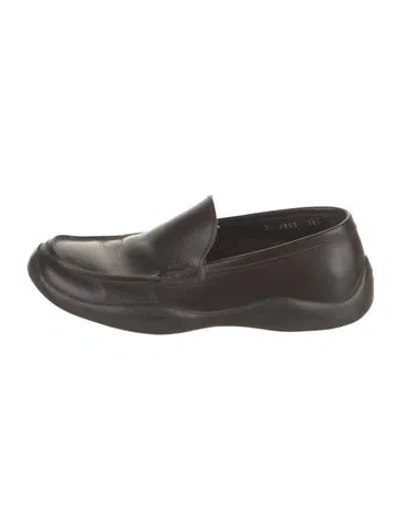 Pre-owned Prada Leather Loafers In Brown