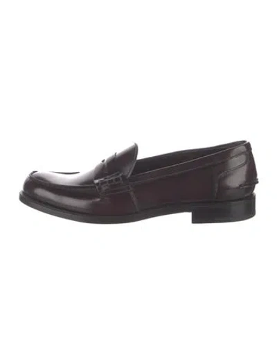 Pre-owned Prada Leather Loafers In Brown