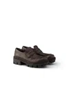 Prada Leather Loafers In Brown
