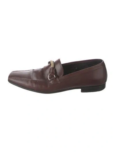 Pre-owned Prada Leather Loafers In Brown