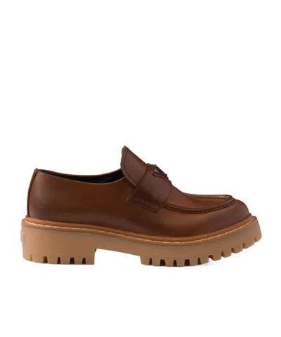 PRADA PRADA TRIANGLE-LOGO LOAFERS