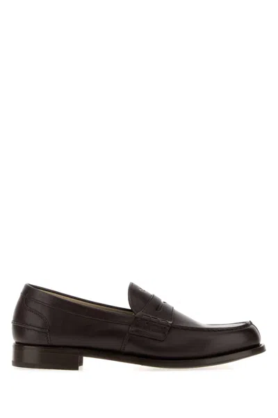 Prada Leather Loafers For Men In Brown