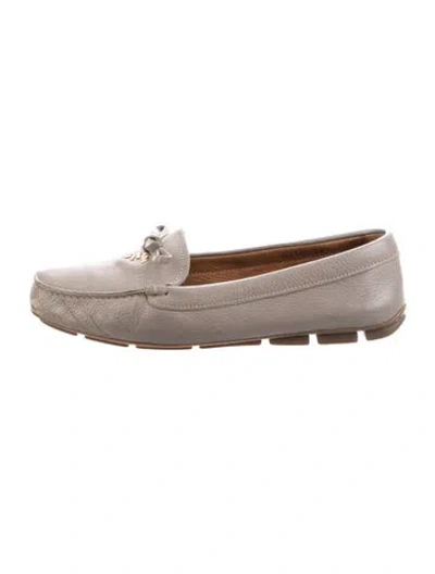Pre-owned Prada Leather Loafers In Gray