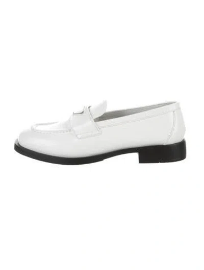 Pre-owned Prada Leather Loafers In Gray
