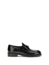 Prada Leather Loafers With Round Toe And Shiny Finish In Multi