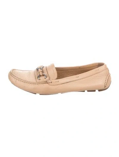 Pre-owned Prada Leather Loafers In Neutral