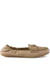 Prada Leather Loafers In Neutrals