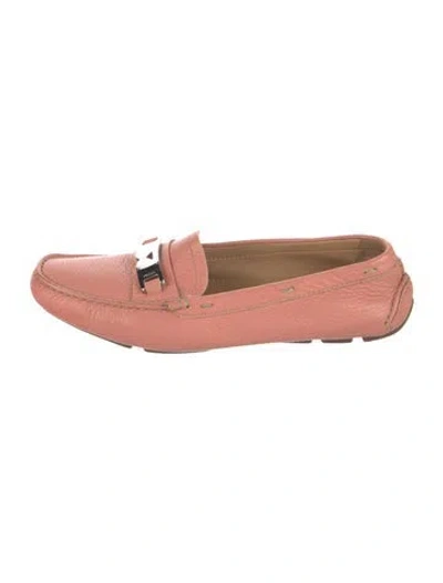 Pre-owned Prada Leather Loafers In Pink
