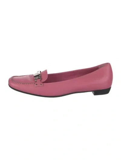 Pre-owned Prada Leather Loafers In Pink