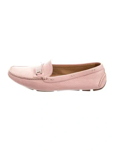 Pre-owned Prada Leather Loafers In Pink