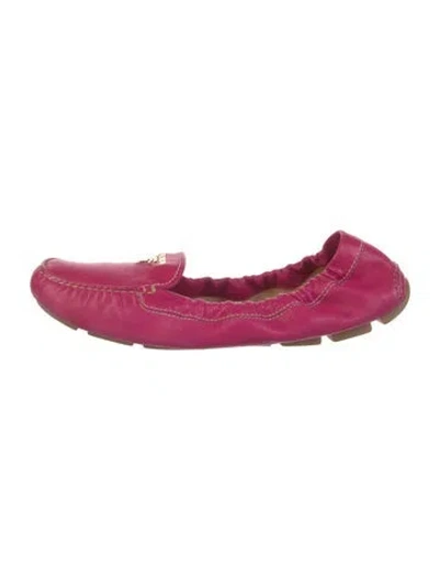 Pre-owned Prada Leather Loafers In Pink