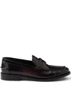 Prada Leather Loafers In Brown