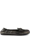 Prada Vintage-effect Nappa Leather Loafers In Schwarz