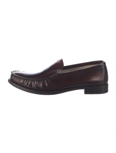 Pre-owned Prada Leather Loafers W/ Tags In Brown