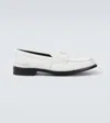 Prada Brushed Leather Loafers In White