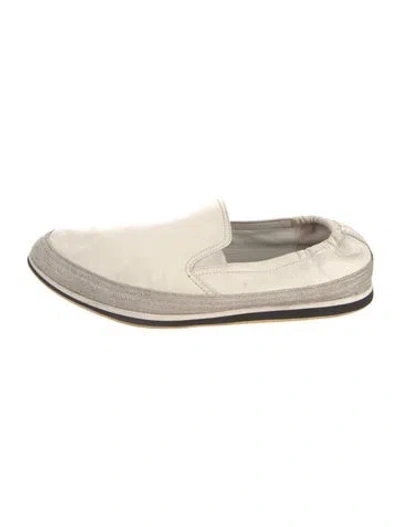 Pre-owned Prada Leather Loafers In White