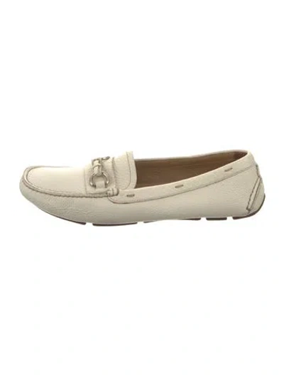 Pre-owned Prada Leather Loafers In White