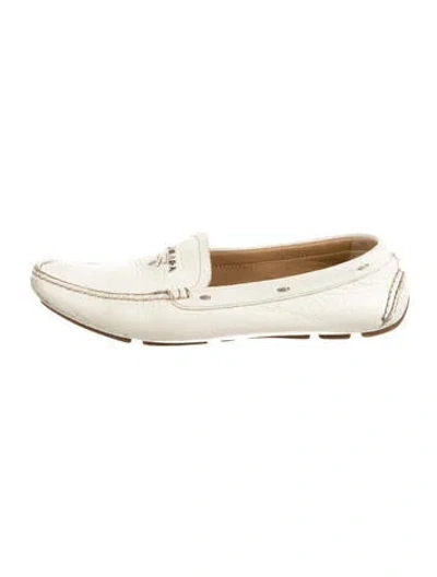 Pre-owned Prada Leather Loafers In White