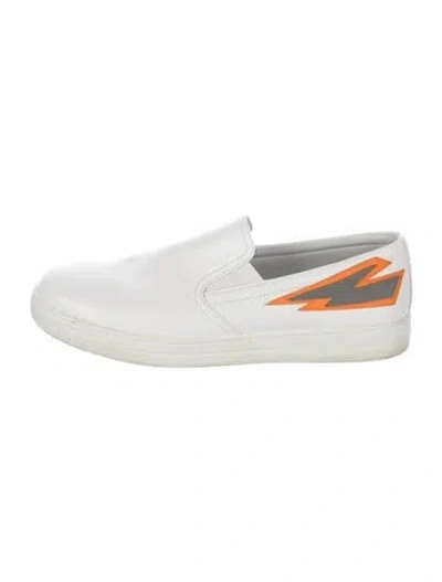 Pre-owned Prada Leather Loafers In White
