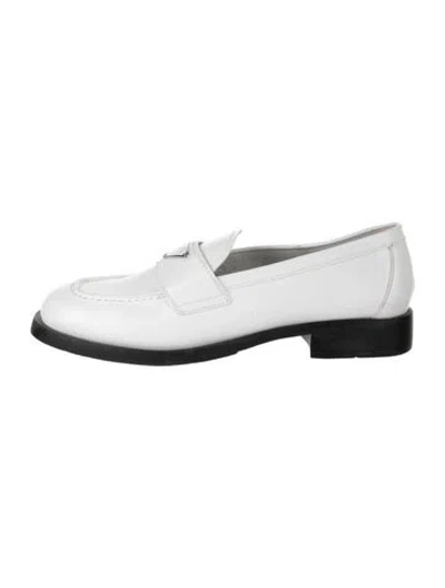 Pre-owned Prada Leather Loafers In White