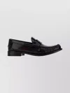 Prada Leather Loafers With Penny Strap And Round Toe In Black