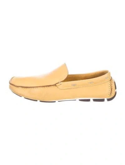 Pre-owned Prada Leather Loafers In Yellow