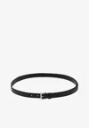 Prada Leather Logo Belt In Black