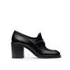 PRADA LEATHER LOGO LOAFERS