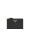 Prada Womens Black Brand-plaque Small Saffiano Leather Wallet In Black