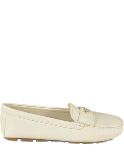 Prada Leather Logo-plaque Loafers