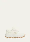 Prada Trail Leather Low-top Sneakers In Avorio