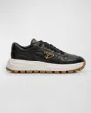 Prada Triangle Logo Lace-up Sneaker In Nero