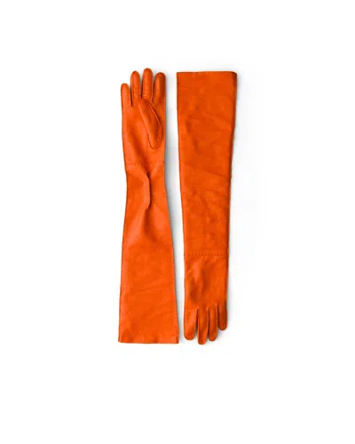 Prada Lederhandschuhe In Orange