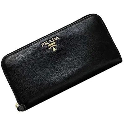 Pre-owned Prada Leather Long Wallet (bi-fold) () In Multi
