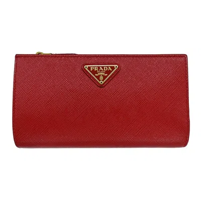Pre-owned Prada Leather Long Wallet (bi-fold) () In Multi