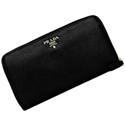 Pre-owned Prada Leather Long Wallet (bi-fold) () In Multi