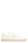 Prada Downtown Leather Sneakers In Ivory