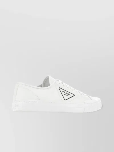 PRADA LEATHER LOW-TOP SNEAKERS MOULDED SOLE