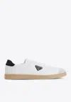 Prada Lane Leather Low-top Sneakers In White