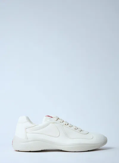 PRADA LEATHER LOW-TOP SNEAKERS