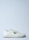 Prada Men Leather Low-top Sneakers In White