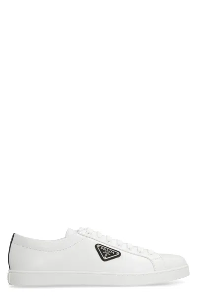 Prada Leather Low-top Sneakers In White