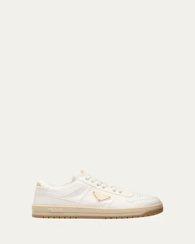Prada Leather Low-top Sneakers In White