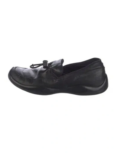 Pre-owned Prada Leather Mary Jane Flats In Black