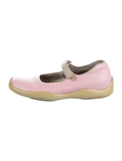 Pre-owned Prada Leather Mary Jane Flats In Pink
