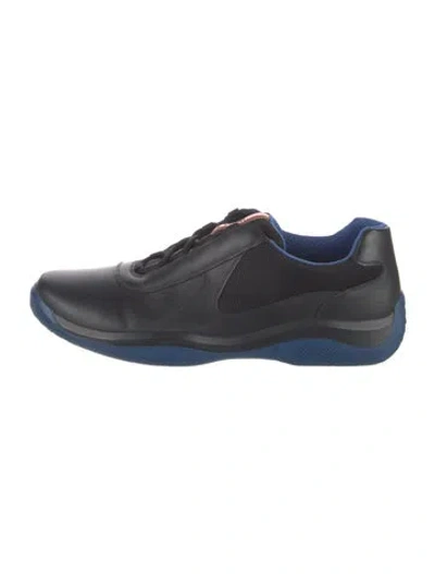 Pre-owned Prada Leather Mesh Accents Sneakers In Multi