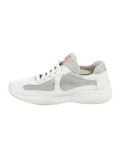 Pre-owned Prada Leather Mesh Accents Sneakers In Multi