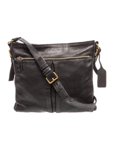 Pre-owned Prada Leather Messenger Bag In Black